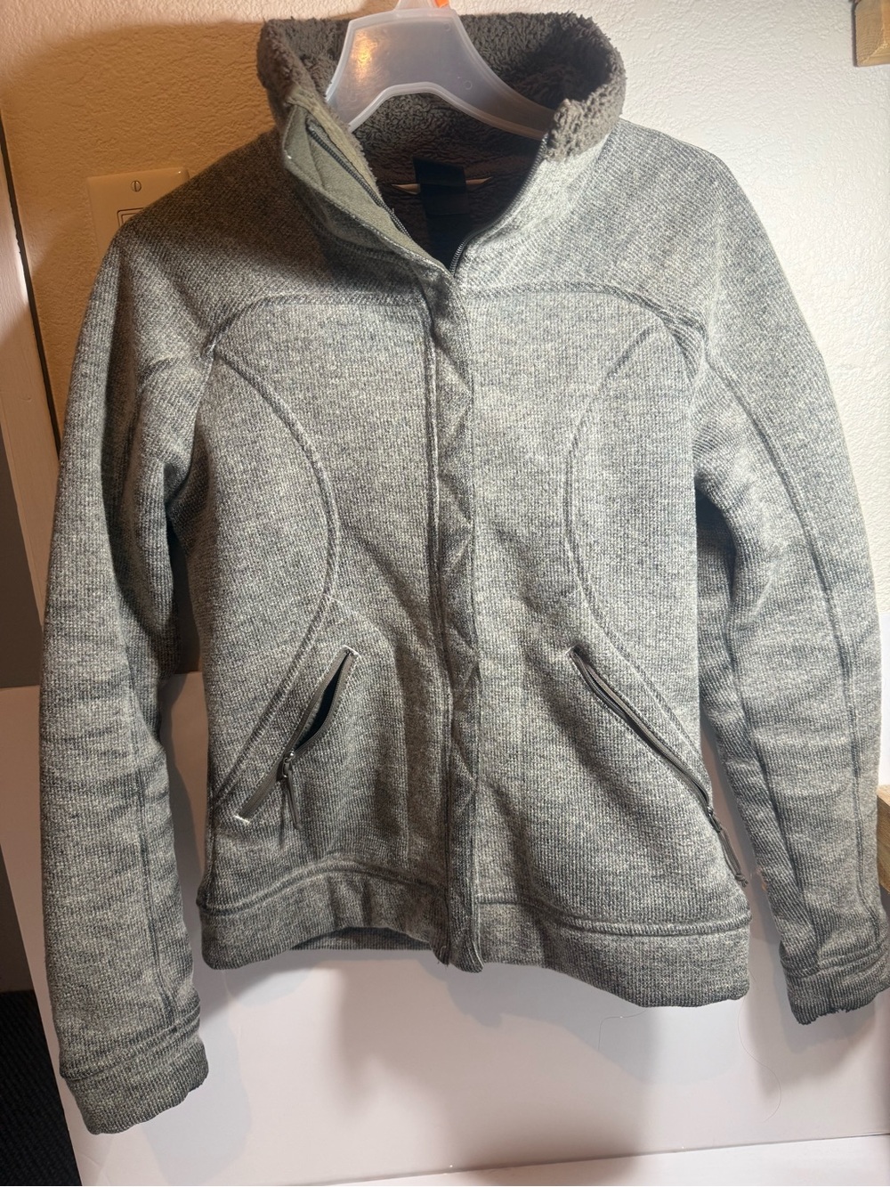 The North Face Women’s Sweater/Fleece Jacket.   Gray/green& Brown. Size S.